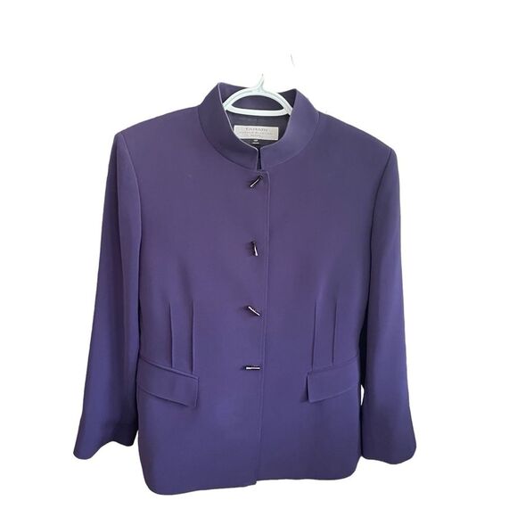 TAHARI Arthur S. Levine Purple 2 pc Career Pantsuit Women's Plus Size 14P - Picture 3 of 13